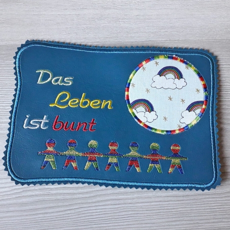 2x Stickdatei ITH Buntes Leben Mugrug Untersetzer