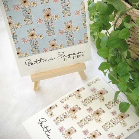 Nachhaltige Osterkarten A6 Set – Kreuz handgezeichnet & limitiert
