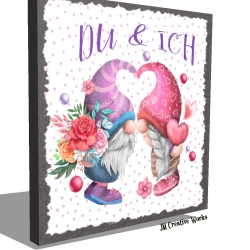 Holzschild-Shabby Du & ICH - Gnome