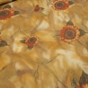 Stoff Viskose Chiffon Sonnenblumen Blumen ocker braun orange