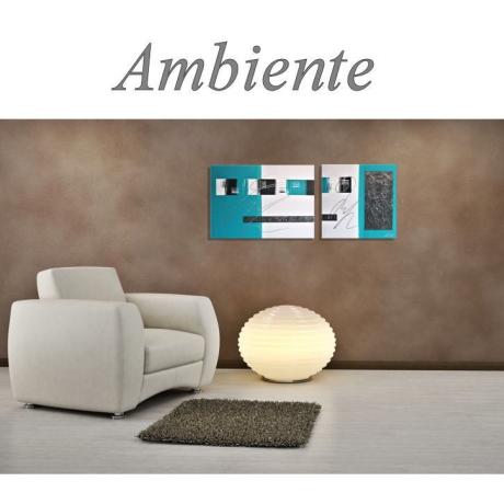 MK1 Art Bild Leinwand Abstrakt Kunst Malerei Acrylbild Türkis