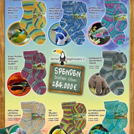 Opal Regenwald 19, 4-fädige Sockenwolle, Farbe 11332