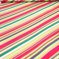 Stoff Viskose Jersey Querstreifen rot grün rosa pink gestreift