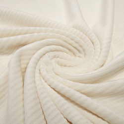 Stoff Cord Jersey / Nicki Breitcord Jersey uni wollweiss