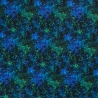 Stoff Sweatshirtstoff Galaxy Weltraum Space schwarz blau grün