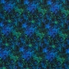 Stoff Sweatshirtstoff Galaxy Weltraum Space schwarz blau grün