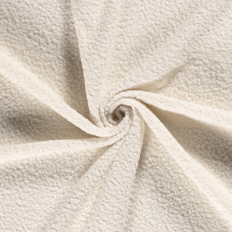 Stoff schwerer Bouclé Mantelstoff Kleiderstoff wollweiß creme
