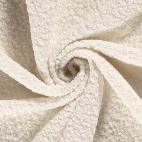 Stoff schwerer Bouclé Mantelstoff Kleiderstoff wollweiß creme