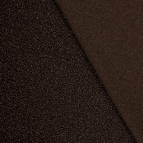 Stoff schwerer Bouclé Mantelstoff Kleiderstoff schoko Dekostoff