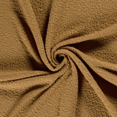 Stoff schwerer Bouclé Mantelstoff Kleiderstoff camel Dekostoff