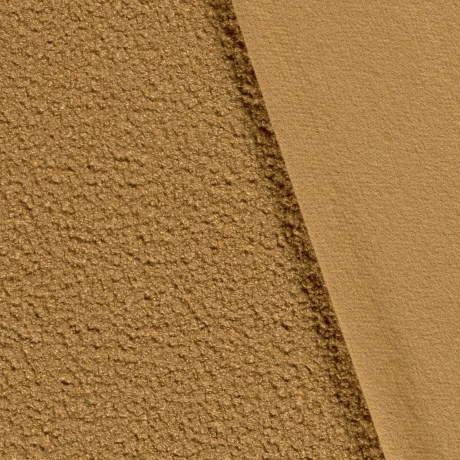 Stoff schwerer Bouclé Mantelstoff Kleiderstoff camel Dekostoff