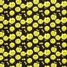 Stoff Baumwolle Sweatshirtstoff smilende Gesichter schwarz gelb