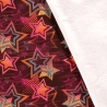 Stoff Sweatshirtstoff Sterne bordeaux rot orange blau pink bunt