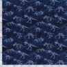 Stoff Baumwolle French Terry Dino Dinosaurier blau grau schwarz