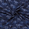 Stoff Baumwolle French Terry Dino Dinosaurier blau grau schwarz