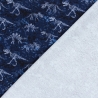 Stoff Baumwolle French Terry Dino Dinosaurier blau grau schwarz