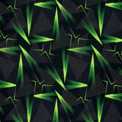 Stoff Baumwolle Sweatshirtstoff geometrisch schwarz neongrün grau