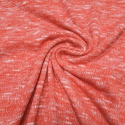 Stoff leichter Strickstoff rot coralle melange Kleiderstoff