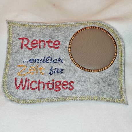 2x Stickdatei - Rente - Mugrug und Untersetzer stickdirwas