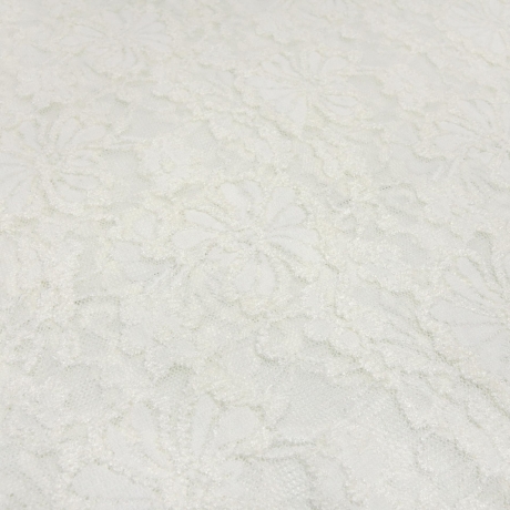 Stoff Spitze Spitzenstoff mit Blumenmuster wollweiß off-white