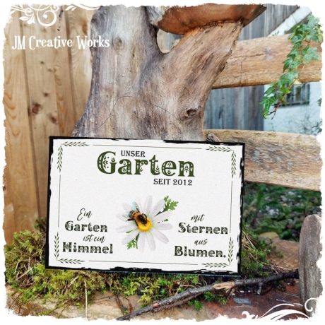 Holzschild-Shabby Mein Garten