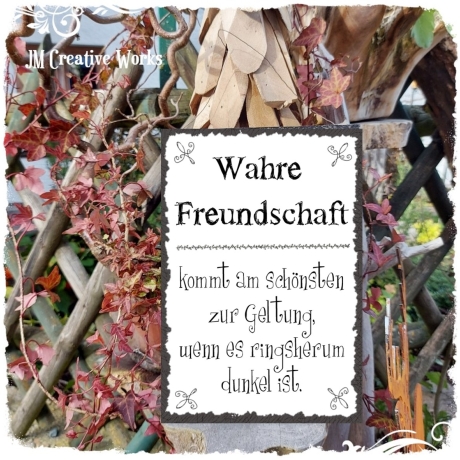 Holzschild-Shabby Wahre Freundschaft