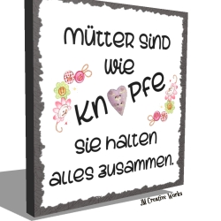 Holzschild-Shabby Mütter-Knöpfe