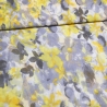 Stoff Chiffon Aquarell Blumen hellgrau grau gelb Blusenstoff