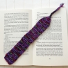 Lesezeichen Lila Rot Petrol bunt verschiedene Formen gestrickt 
