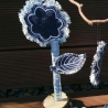 6x Stickdatei Blatt Deko für Blumenstecker Stabdatei