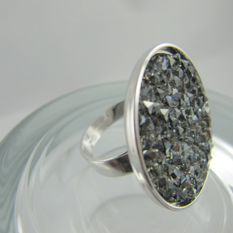 Ring Crystal Rocks Crystal Silver Shade