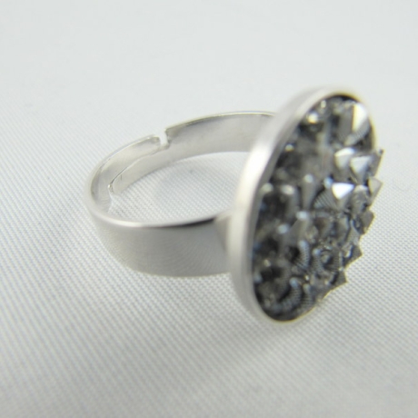 Ring Crystal Rocks Crystal Silver Shade