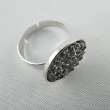 Ring Crystal Rocks Crystal Silver Shade