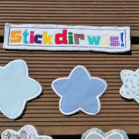 *Blume Fine* 5blättrig Appli 6x Stickdatei Stabdatei und Anhänger