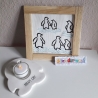 Stickdatei 12x Pinguine Satinstick plus 2x Text