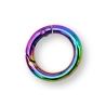 Karabiner Ring 20mm Gold hell, Silber, Schwarz, Regenbogen