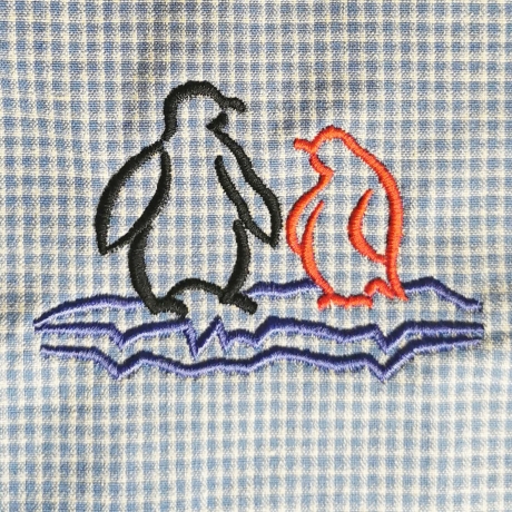 Stickdatei 12x Pinguine Satinstick plus 2x Text