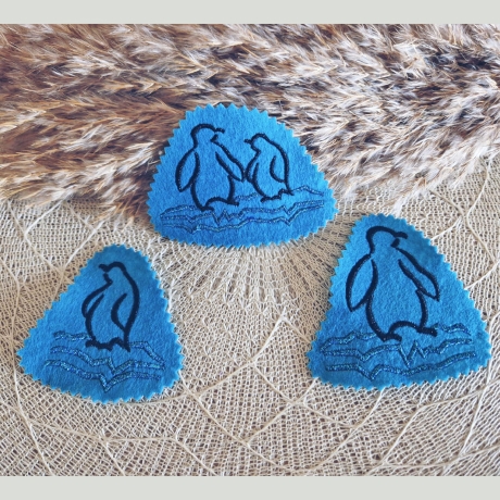 Stickdatei 12x Pinguine Satinstick plus 2x Text