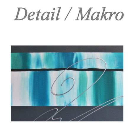 MK1 Art Bild Leinwand Abstrakt Kunst Malerei Acrylbild türkis