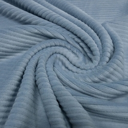 Stoff Strick Breitcord Stretch 5 mm Rippe uni hellblau