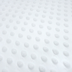 Stoff Flausch Kuschel Fleece Minky 3D Bubbels Boppel Punkte weiß