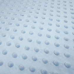 Stoff Flausch Kuschel Fleece Minky Bubbels Boppel Punkte hellblau