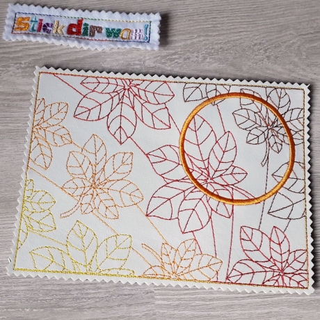 6x Füllmuster Kastanie Blatt Herbst Redwork Stickdatei