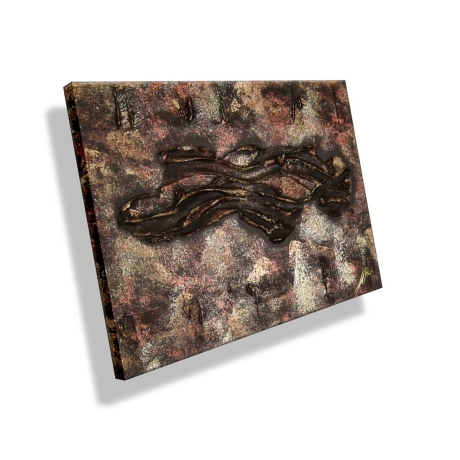 MK1 Art Bild Leinwand Abstrakt Kunst Malerei Acrylbild braun 3D