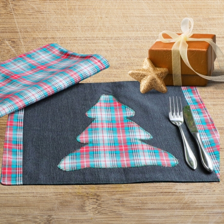 Tischset Weihnachten / Platzdeckchen / Platzset aus Stoff grün