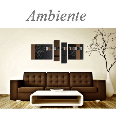 MK1 Art Bild Leinwand Abstrakt Kunst Malerei Acrylbild braun