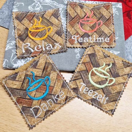 Hülle für Teebeutel Tasse 9x Stickdatei ITH stickdirwas