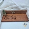Weihnachtsgruss, Frohe Weihnachten, X-Mas mit Figur, Holz