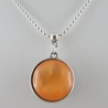 Lange Kette mit 2in1 Polaris Cabochon Orange Schwarz (389)