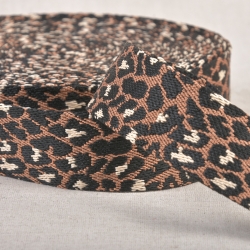 Gurtband Leo-Muster 38 mm schokoladenbraun braun Leopard-Design